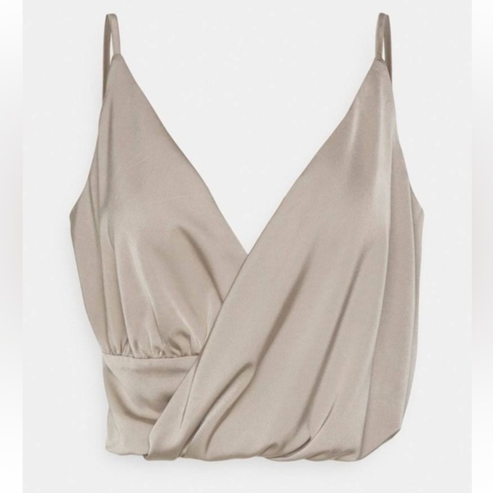 4TH & RECKLESS taupe crop top lounge bra M